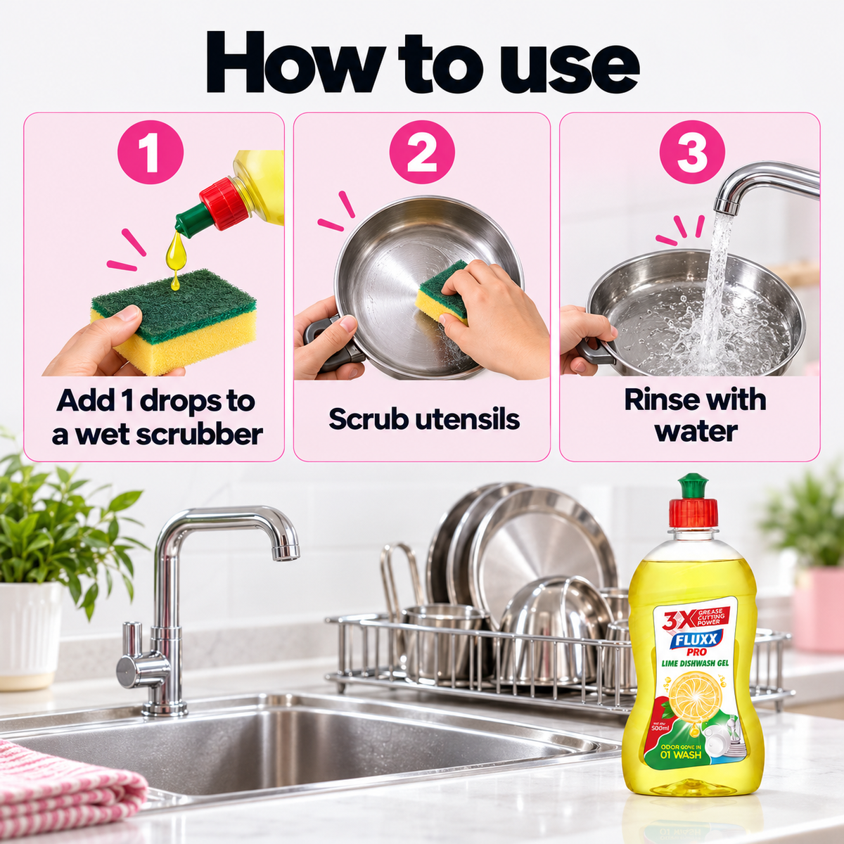 Fluxx Pro Dishwash Gel 500 ml